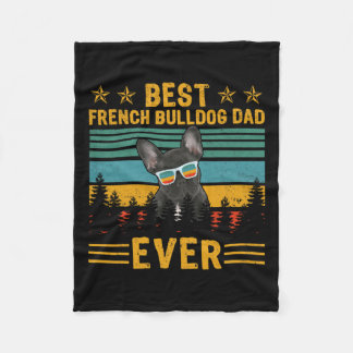 Retro Best French Bulldog Vater Ever Dog Vater's D Fleecedecke