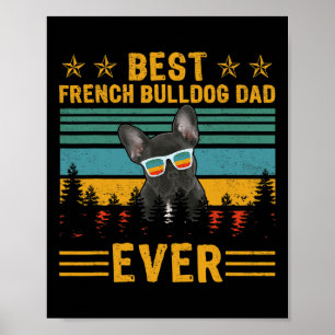 Retro Best French Bulldog Vater Ever Dog Vater's D Poster