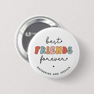 Retro Best Friends Forever   Besties Geschenke Button