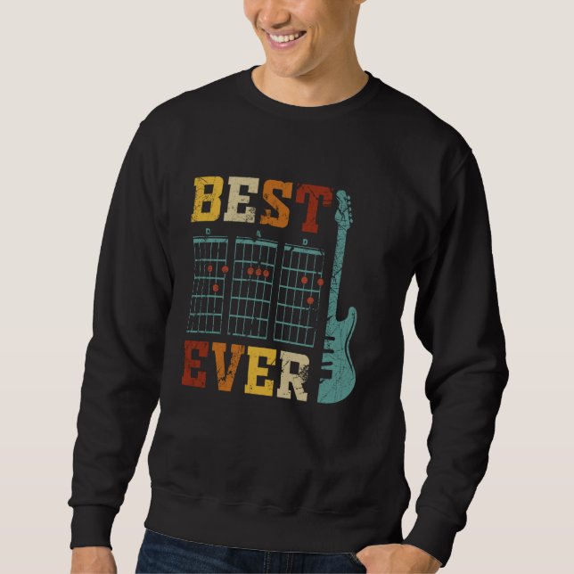 Retro Best Gitarre Vater Ever Funny Chords Bester  Sweatshirt (Vorderseite)