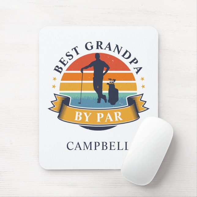 Retro Best Grandpa By von Personalized Golfer Pop Mousepad (Mit Mouse)