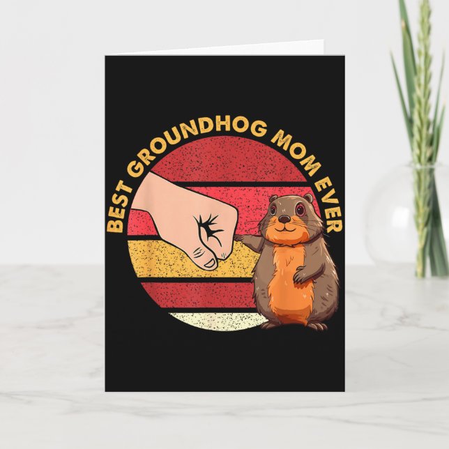 Retro Best Groundhog Mom Ever Animals Lover Women  Karte (Vorderseite)