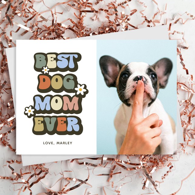 Retro Best Hund Mama Geburtstagsmütter Tag Karte (Von Creator hochgeladen)