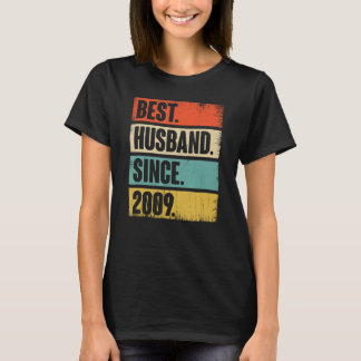 Retro Best Husband Seit 2009 13. Wedding Anivers T-Shirt