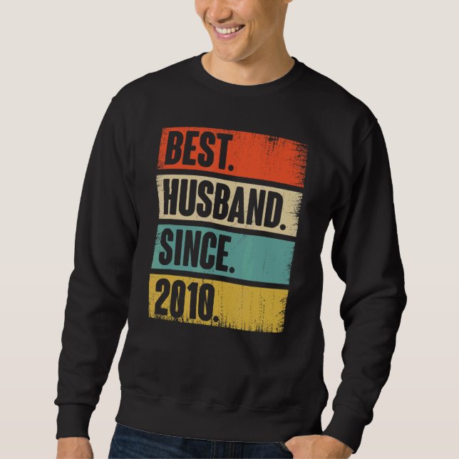 Retro Best Husband Seit 2010 12. Wedding Anivers Sweatshirt (Vorderseite)