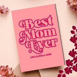 Retro Best Mama je rosa Groovy Mother Day Foto Karte