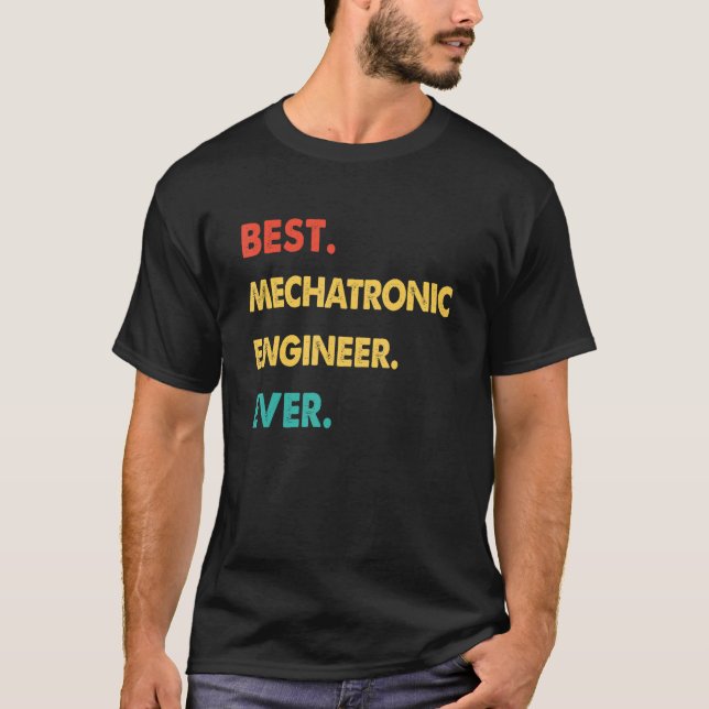 Retro Best Mechatronics Engineer je T-Shirt (Vorderseite)