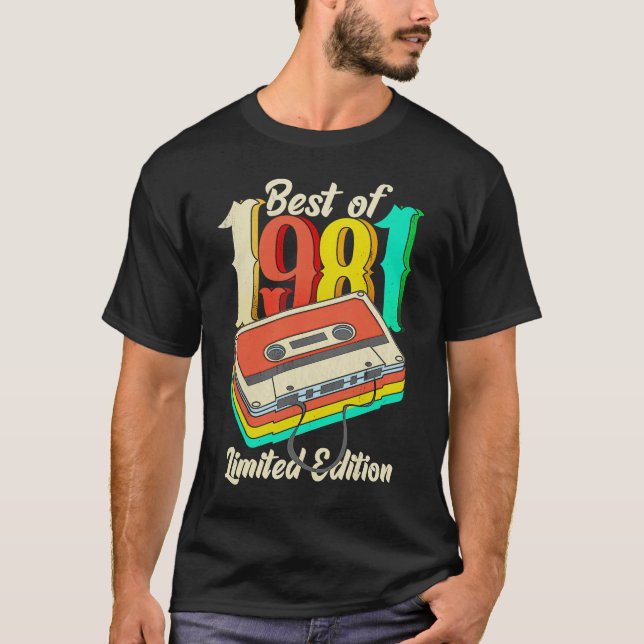 Retro Best of 1981 Cassette Tape 40 th Birthday De T-Shirt (Vorderseite)
