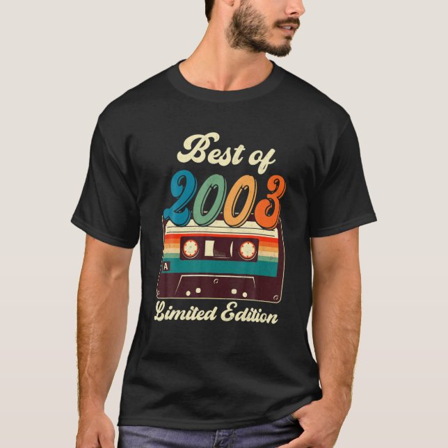 Retro Best of 2003 Cassette Tape 19th Birthday Dec T-Shirt (Vorderseite)