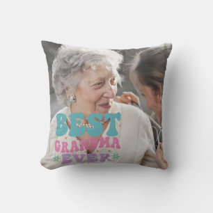 Retro Best Oma Ever Personalisiertes Foto Kissen