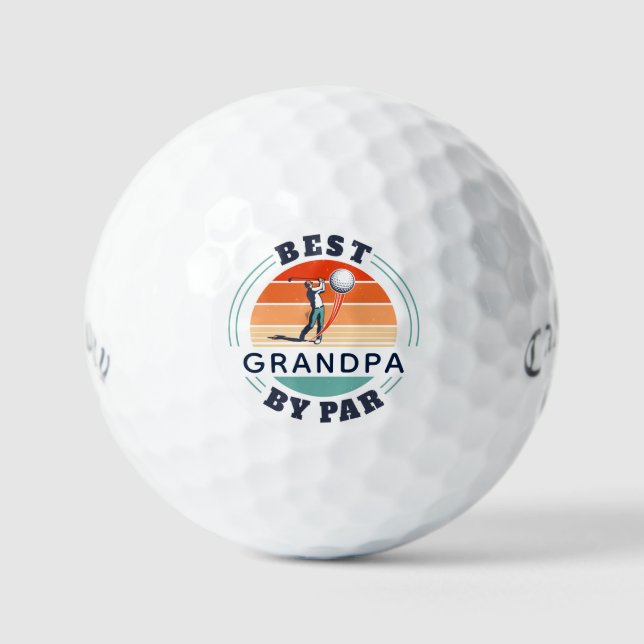 Retro Best Opa Par Custom Vaters Day Golfball (Vorderseite)