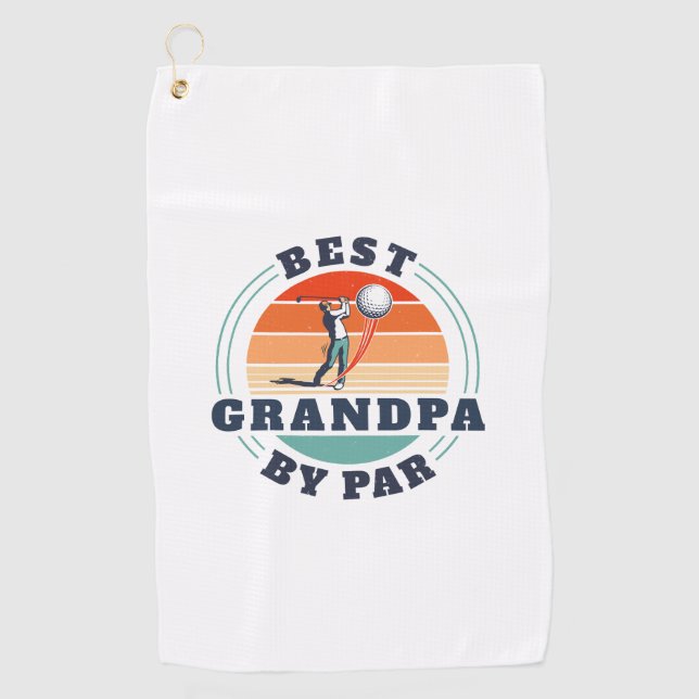 Retro Best Opa Par Custom Vaters Day Golfhandtuch (Vorderseite)