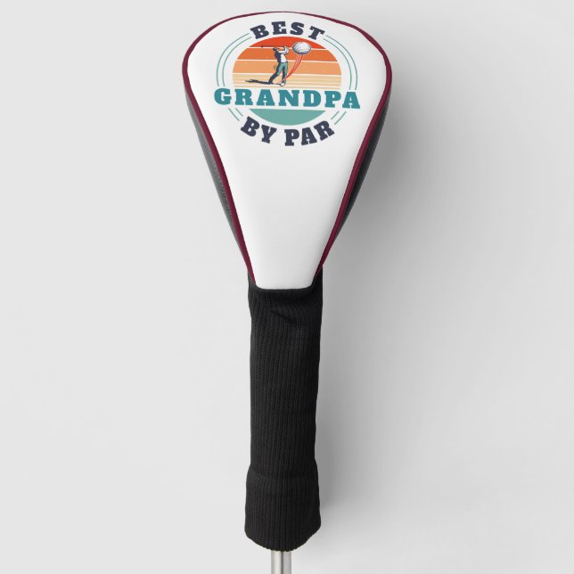 Retro Best Opa per Par Custom Remüde Großer Golf Headcover (Vorderseite)