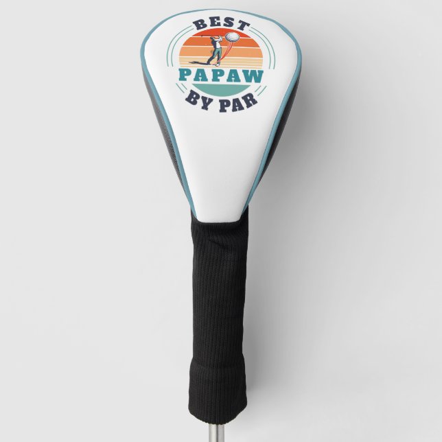 Retro Best Papa by Par Custom Opa Golf Headcover (Vorderseite)
