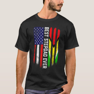 Retro Best Stepdad je American Guyana Flag Fathe T-Shirt