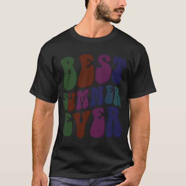 Retro Best Summer Ever Family Trip Camp Berater T-Shirt (Vorderseite)