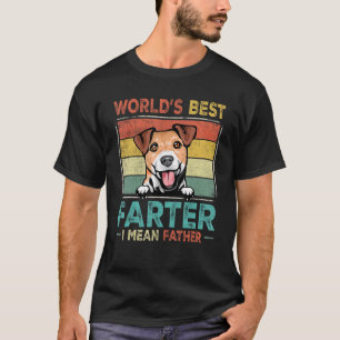 Retro Best Vater Ever Cooler Jack Russell Terrier  T-Shirt