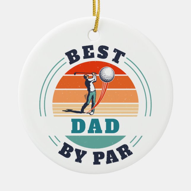 Retro Best Vater Par Custom Christmas Keramik Ornament (Vorne)