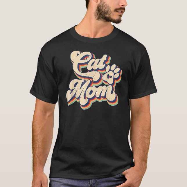 Retro beste Katzenmutter ever  Katzenmama Mutterta T-Shirt (Vorderseite)