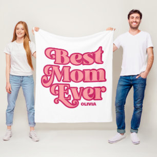 Retro Beste Mama je rosa Muttertagsgeschenk Fleecedecke
