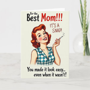 Retro-Beste-Mutter-Illustrationskarte Karte