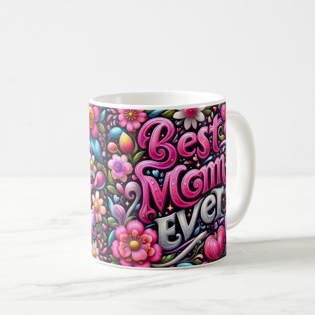 Retro Beste Mutter überhaupt Kaffeetasse (VorderseiteRechts)