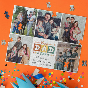 Retro Bester Papa Allerzeit Benutzerdefinierte Fot Puzzle