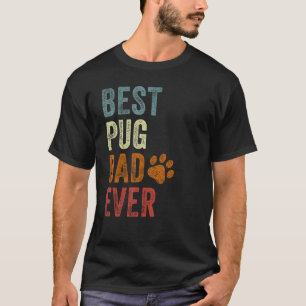 Retro Bester Pug Papa Aller Zeiten Pug Vater Vater T-Shirt