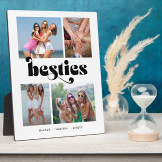 Retro Besties 4 Foto Friends Collage Fotoplatte