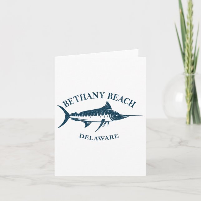 Retro Bethany Beach Delaware Vintages Fischerboot Karte (Vorderseite)