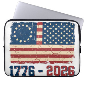 Retro Betsy Ross & 50-Sterne-Flagge 2026 Semiquinc Laptopschutzhülle