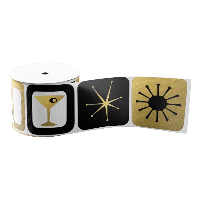 Retro bezauberndes Goldgrosgrain-Band Ripsband (Spule)