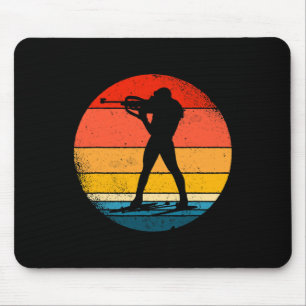 Retro Biathlon Design Langlauf-Biathle Mousepad