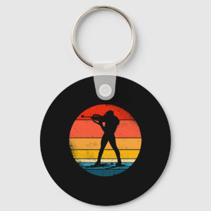 Retro Biathlon Design Langlauf-Biathle Schlüsselanhänger