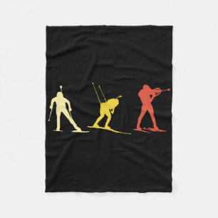 Retro Biathlon Langlauf Wintersport Bi Fleecedecke