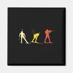 Retro Biathlon Langlauf Wintersport Bi Magnet