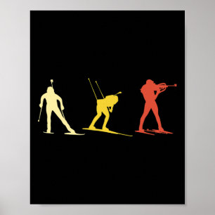 Retro Biathlon Langlauf Wintersport Bi Poster