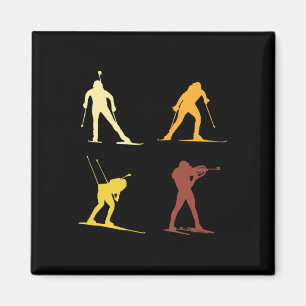 Retro Biathlon Wintersport Langlaufloipe Sh Magnet