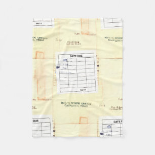 Retro Bibliotheks-Buch-Datums-passende Karte Fleecedecke