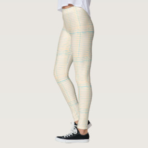 Retro Bibliotheks-Buch-Datums-passende Karte Leggings