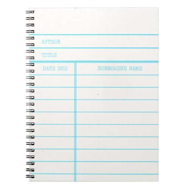 Retro Bibliotheks-Buch-Datums-passende Karte Notizblock (Vorderseite)