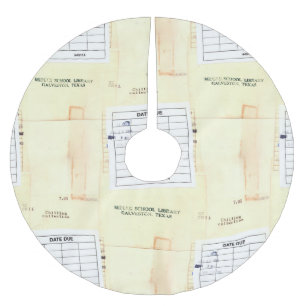 Retro Bibliotheks-Buch-Datums-passende Karte Polyester Weihnachtsbaumdecke