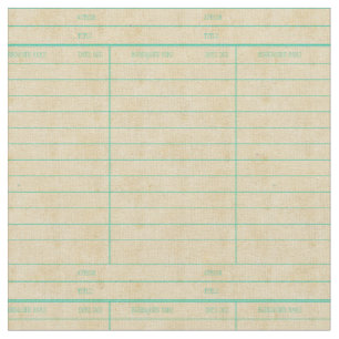 Retro Bibliotheks-Buch-Datums-passende Karte Stoff