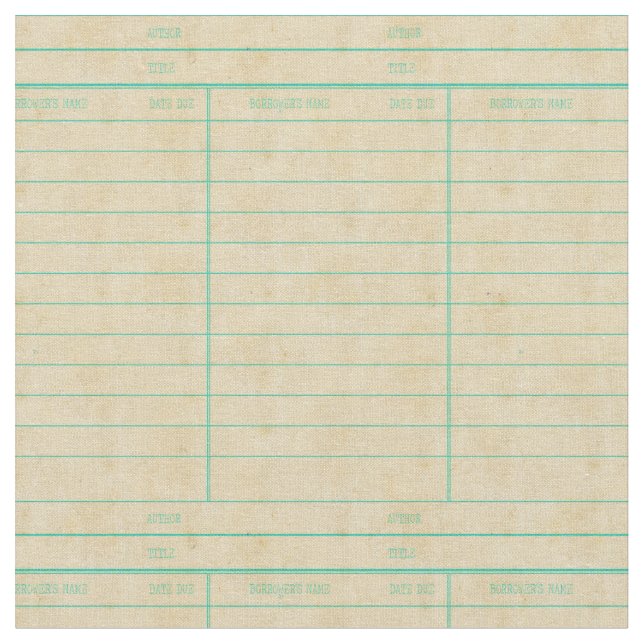 Retro Bibliotheks-Buch-Datums-passende Karte Stoff (Nahaufnahme)