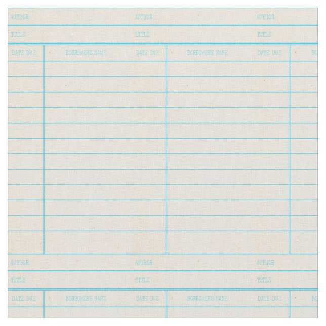Retro Bibliotheks-Buch-Datums-passende Karte Stoff (Nahaufnahme)