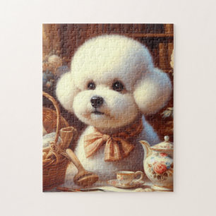Retro Bichon Frisé Painting Puzzle