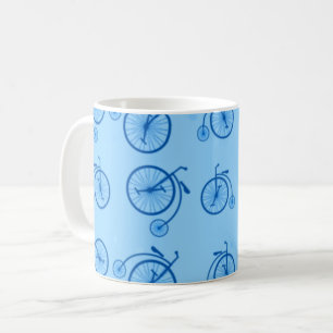 Retro Bicycle Pattern in Blue Tones Kaffeetasse