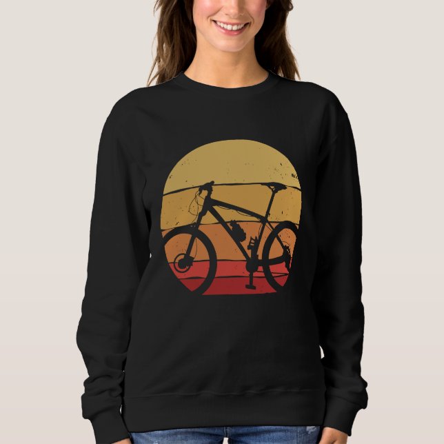 Retro Bicycle Vintage Sunset Mountain Bike Sweatshirt (Vorderseite)