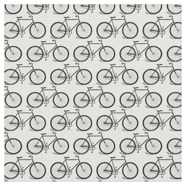 Retro Bicycles Fabric Muster mit CUSTOM BG FARBE Stoff (Nahaufnahme)