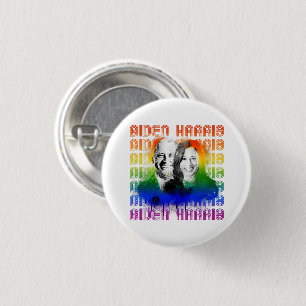 Retro Biden Harris Pride Button